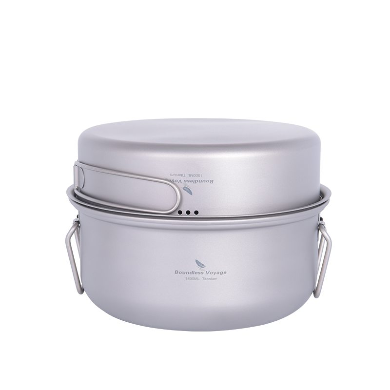 Camping Cooking Pots And Pans - Sınırsız Yolculuk Titanyum Buharlı Pişirici Açık