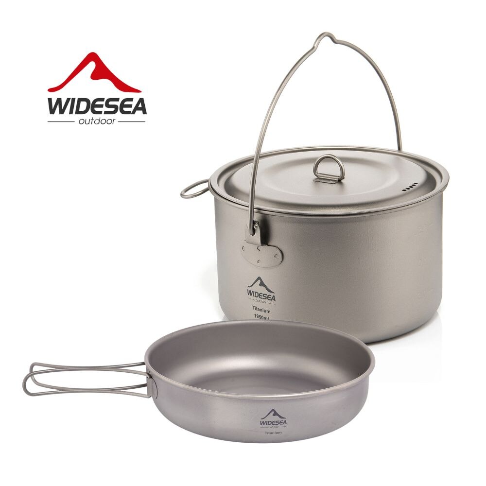 Camping Cooking Pots And Pans - Widesea kamp sofra titanyum tencere seti