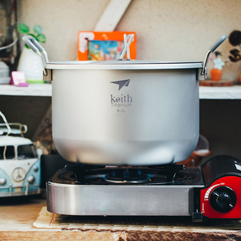 Camping Cooking Unit - Keith-Kamp Pişirme Seti, Titanyum Tencere Tencere