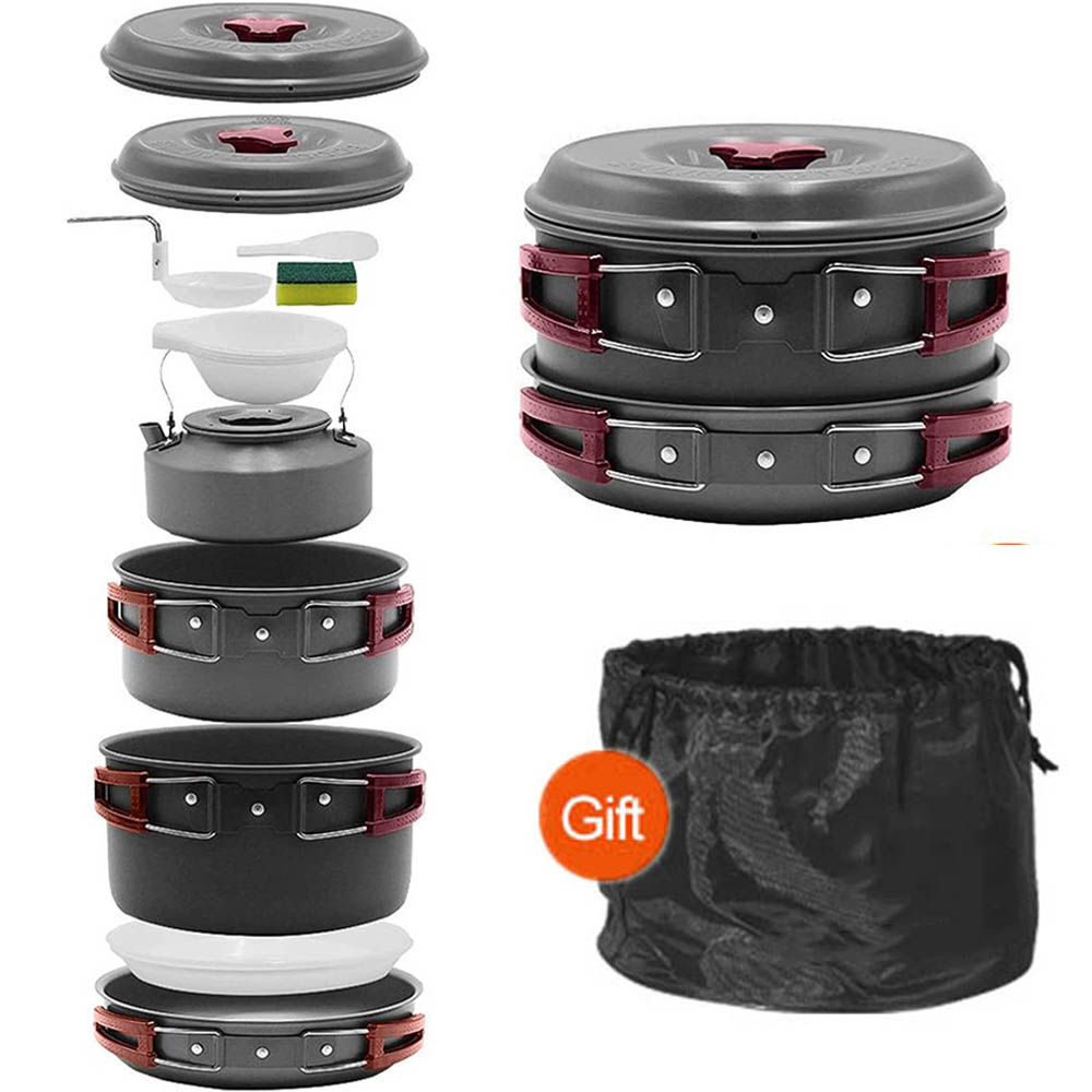 Camping Cooking Pots And Pans - Açık pişirme 3-4 kişi piknik seti