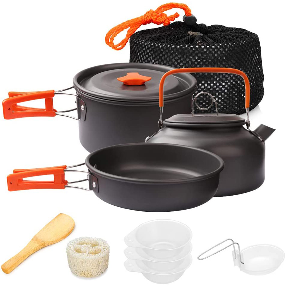 Camping Cooking Pots And Pans - 1 adet/1 takım Kamp Tencere Seti