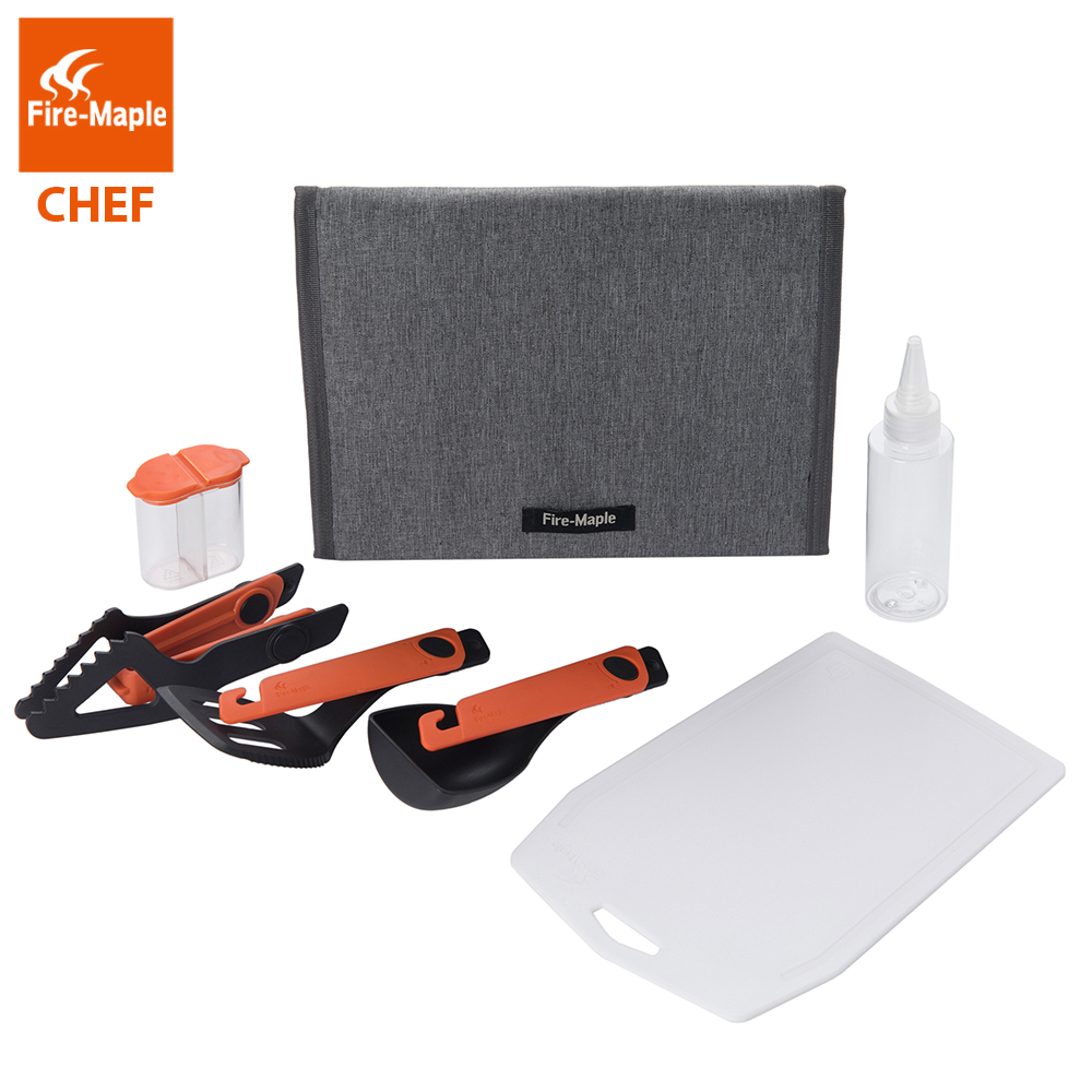 Camping Cooking Essentials Kit - Yangın Akçaağaç Şef Pişirme Gereçler Seti