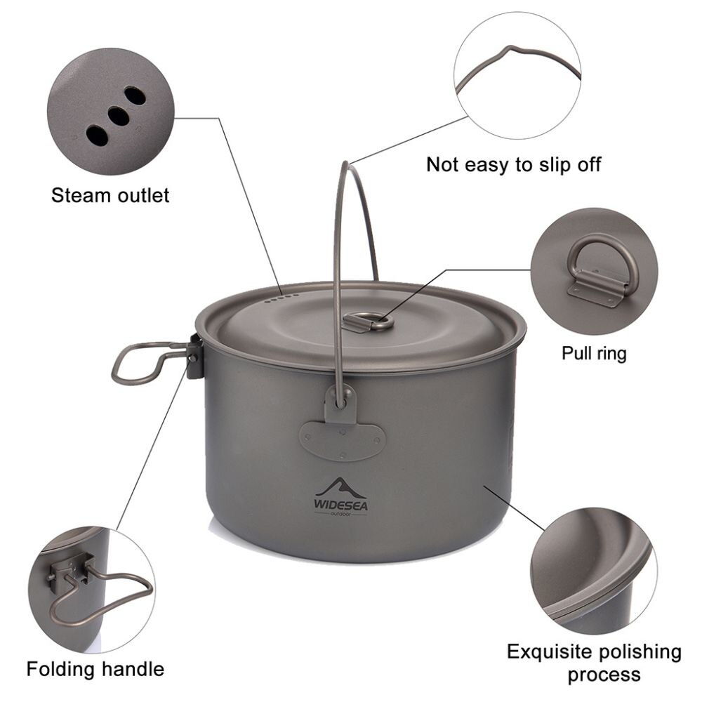 Widesea kamp sofra titanyum te - Camping Cooking Pots And Pans incelemesi ve fiyatı