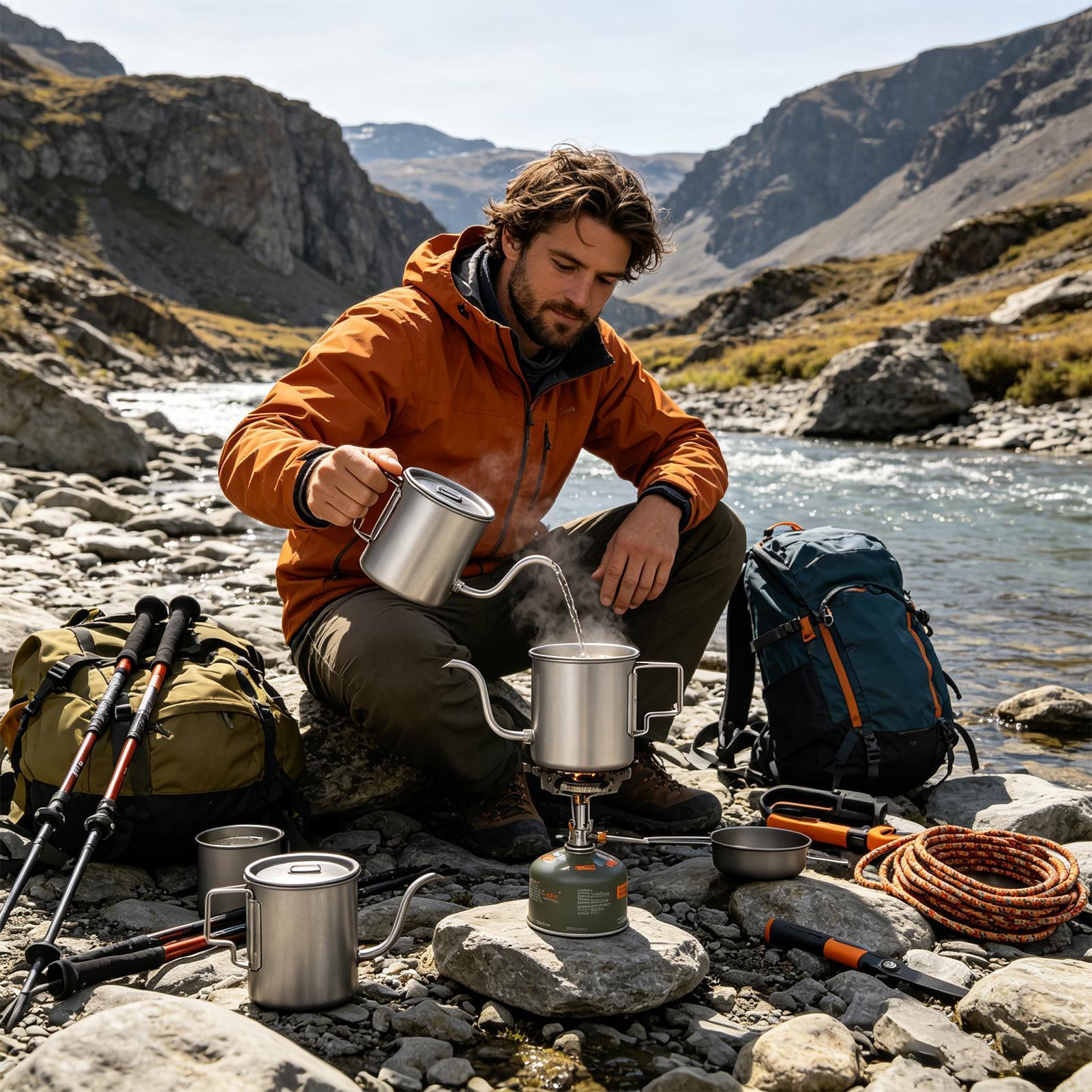 420ml Titanyum Kahve Demleme K - Camping Cooking Top incelemesi ve fiyatı
