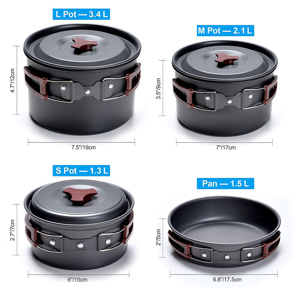 Açık Kamp Tencere Seti Yapışma - Camping Cooking Pots And Pans incelemesi ve fiyatı